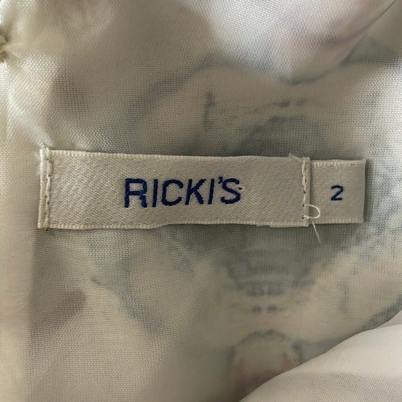 Ricki's Sleeveless Abstract Watercolor Tie Back Midi Dress Size 2 - Picture 10 of 12